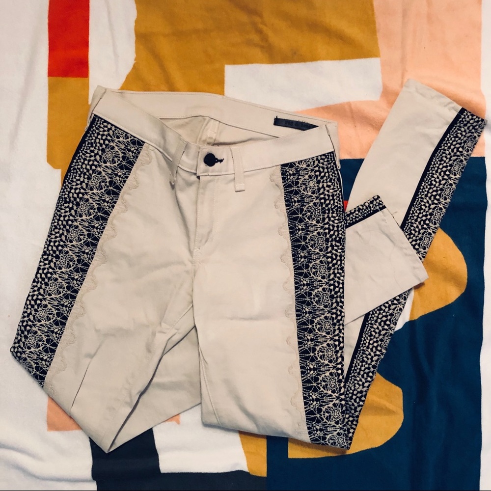 NEW: Rag & Bone Two Toned Cream/Black Lace Jeans
